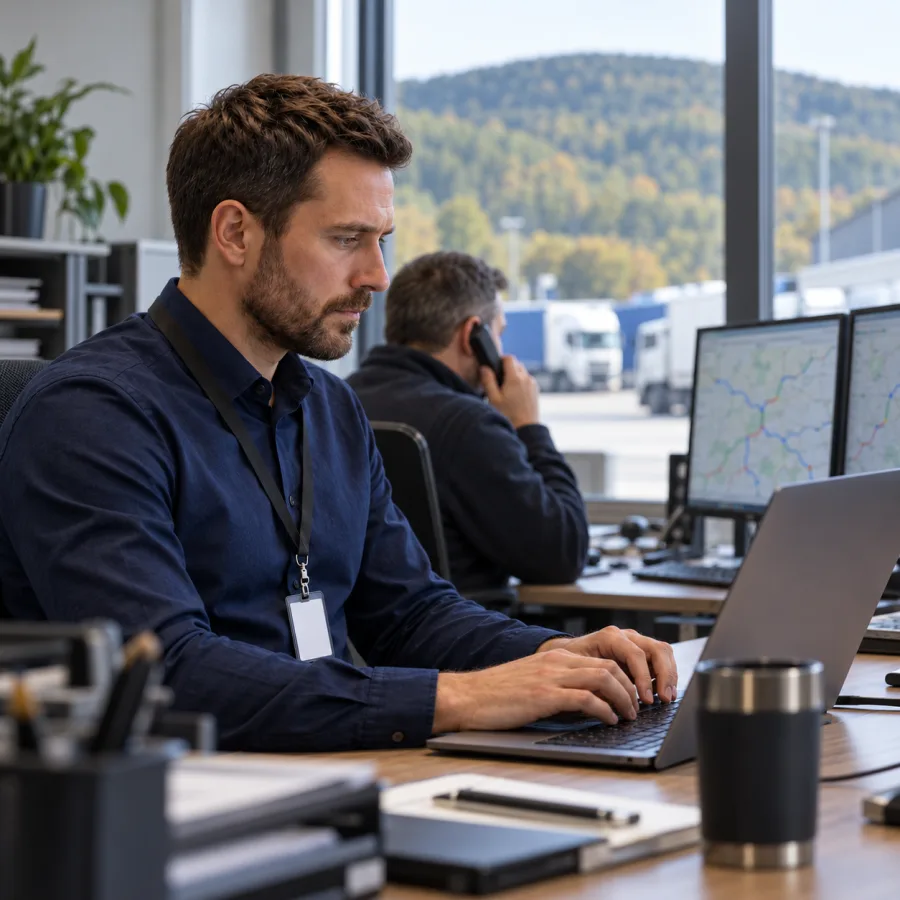 KI-generiertes Bild: IT-Techniker berät einen Betrieb in Hagen